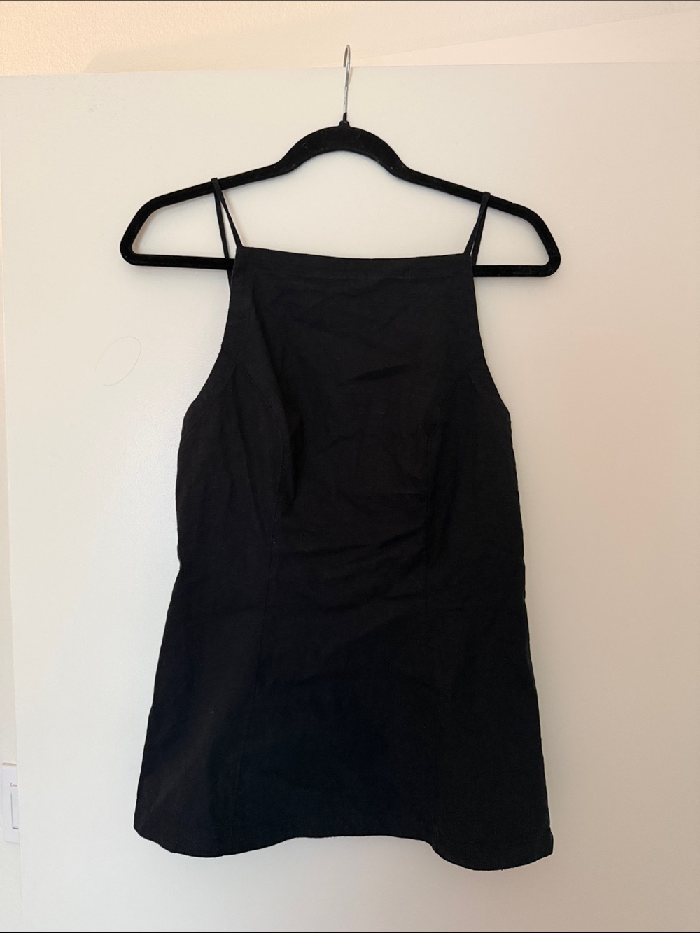 Anthropologie Black High-Neck Spaghetti Strap Tank